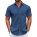 COOFANDY Mens Short Sleeve Casual Button Down Shirts Summer Untucked Dress Shirts with Pocket