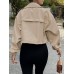 Tankaneo Womens Cropped Jacket Zip Up Lightweight Oversized Utility Anorak Coat with Pockets