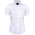 Alimens & Gentle Mens Short Sleeve Dress Shirts Wrinkle Free Solid Casual Button Down Shirts with Pocket