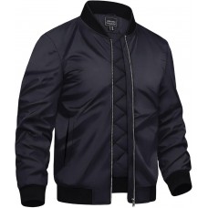 TACVASEN Mens Bomber Jackets Casual Fall Winter Warm Windbreaker Full Zip Windproof Outwear Padded Lined Coats