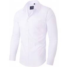Alimens & Gentle Men's Dress Shirts Long Sleeve Wrinkle-Free Stretch Shirts Solid Formal Button Down Shirt with Pocket