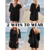 Ekouaer Summer Rompers for Women 2025 Short Sleeve Oversized Reversible Baggy T-shirt Romper Jumpsuit Outfits with Pockets