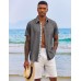 COOFANDY Men's Button Down Shirts Short Sleeve Casual Shirts Summer Beach Shirts Vacation Wedding Shirts with Pocket