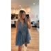yoeasy Women's Sleeveless V Neck Shorts Denim Romper Tie Front Ruffle Jean Short Overall With Pocket