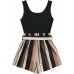SOLY HUX Women's Summer Sleeveless Belted Tank Romper Short Jumpsuit
