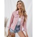 luvamia Women's Basic Button Down Stretch Fitted Long Sleeves Denim Jean Jacket