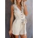 Acelitt Womens Casual Summer Crewneck Ruffle Sleeveless Rompers, XS-XXL