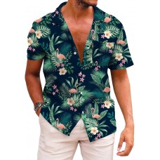 KYKU Funky Hawaiian Shirt for Men Palm Beach Shirts Tropical Vacation Clothes