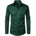 ZEROYAA Men's Urban Stylish Casual Business Slim Fit Long Sleeve Button Up Dress Shirt with Pocket