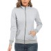 Women's Zip up Sweatshirt Jacket Stand Collar Hoodless Running Sweatshirt with Pockets