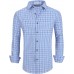 Alex Vando Mens Button Down Shirts Wrinkle Free 4-Way Stretch Print Business Casual Shirt