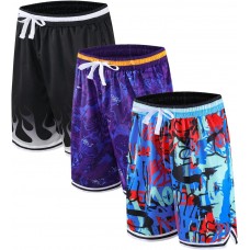 2/3 Pack Basketball Shorts with Zipper Pockets for Men,Active Athletic Shorts