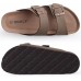 Women's Cork Footbed Slide Sandal, Arch Support Summer Outdoor Sandals with Adjustable Buckle