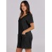 ANRABESS Women's Summer Casual Rompers Short Sleeve V Neck Loose Fit Jumpsuit 2025 Trendy One Piece Jumps with Pockets