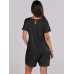 ANRABESS Women's Summer Casual Rompers Short Sleeve V Neck Loose Fit Jumpsuit 2025 Trendy One Piece Jumps with Pockets