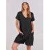 ANRABESS Women's Summer Casual Rompers Short Sleeve V Neck Loose Fit Jumpsuit 2025 Trendy One Piece Jumps with Pockets