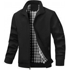 Men's Bomber Jacket Lightweight Casual Windbreaker Jackets Zip Up Coat