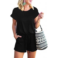 ANRABESS Rompers for Women Summer 2025 Casual Dressy One Piece Tshirt Short Pants Jumpsuit Beach Vacation Outfit Clothes