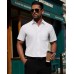 Alimens & Gentle Mens Short Sleeve Dress Shirt Wrinkle Free Solid Casual Button Down Shirts for Summer Business Wedding