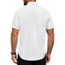 Alimens & Gentle Mens Short Sleeve Dress Shirt Wrinkle Free Solid Casual Button Down Shirts for Summer Business Wedding