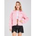 ebossy Women's Candy Color Denim Jacket Relaxed Fit Casual Jean Trucker Jacket