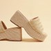 Platform Slip on Espadrille Sandals for Women Wedges Slides Bohemia Sandals Flatform Open Toe Beach Sandals