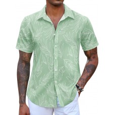 COOFANDY Mens Hawaiian Shirts Short Sleeve Button Down Aloha Shirt Casual Beach Clothes