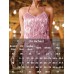 Kaei&Shi Sequin Fringe Romper,Sparkly Glitter Metallic Jumpsuits For Women,Backless Shorts Dress Disco Birthday Dance Outfit