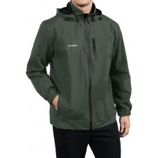Men's Classic Windbreaker Jacket Lightweight All-Sport Waterproof Hiking Coat Detachable Hooded Windbreakers for Men