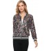 Womens Long Sleeve Sequin Open Front Zipper Jacket with Ribbed Cuffs