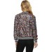 Womens Long Sleeve Sequin Open Front Zipper Jacket with Ribbed Cuffs