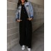 BLENCOT Casual Striped Short Sleeve Jumpsuits Rib Knit Wide Leg Romper Comfy Button Down Rompers