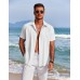COOFANDY Mens Cuban Guayabera Shirt Short Sleeve Button Down Shirts Summer Beach Vacation Shirts
