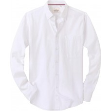 Alimens & Gentle Mens Solid Oxford Shirt Long Sleeve Dress Shirt Work Casual Button Down Shirts with Pocket