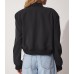 Modegal Women's Spring Varsity Bomber Jackets Long Sleeve Cropped Button Down Casual Coat with Pockets Outwear