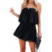 EXLURA Womens 2025 Summer Romper Dress Spaghetti Strap Pleated Fashion Short Jumpsuit Outfits