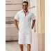 COOFANDY Men's Button Down Short Sleeve Shirt Casual Cotton Summer Beach Wedding Shirts with Pocket