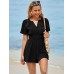 Simplee Women's Summer Dressy Casual Short Sleeve Cute Rompers Empire Waist Flowy Dress