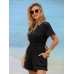 Simplee Women's Summer Dressy Casual Short Sleeve Cute Rompers Empire Waist Flowy Dress