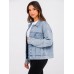 Glamaker Womens Oversized Jean Jacket Casual Long Sleeve Button Down Denim Jacket Fall Coat