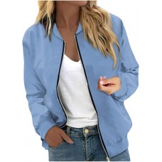 COTECRAM Bomber Jacket Women 2024 Causal Floral Zip Up Coats Long Sleeve Stand Collar Fall Jackets Lightweight Outerwear Tops