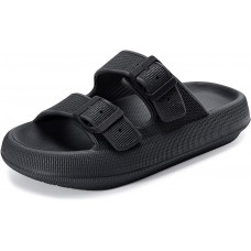 Weweya Sandals for Women and Men - Pillow Slippers - Double Buckle Adjustable Slides - EVA Flat Sandals