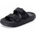 Weweya Sandals for Women and Men - Pillow Slippers - Double Buckle Adjustable Slides - EVA Flat Sandals