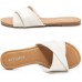 FITORY Women's Flat Sandals Fashion Slides With Soft Leather Slippers for Summer Size 6-11