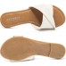 FITORY Women's Flat Sandals Fashion Slides With Soft Leather Slippers for Summer Size 6-11