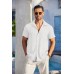 COOFANDY Men's Casual Button Down Shirts Short Sleeve Textured Summer Beach Shirt with Pocket