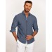 COOFANDY Mens Casual Button Down Shirt Untucked Long Sleeve Stretch Denim Dress Shirt