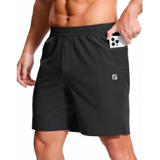 Men's Lightweight Athletic Shorts with Zipper Pockets 7 Quick Dry Gym Workout Running Tennis Basketball Shorts for Men