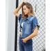 MISS MOLY Women's Denim Jacket Ruffle Sleeve Button Down Distressed Summer Cropped Jean Jackets
