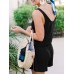REORIA Womens Basic Summer Scoop Neck Sleeveless Tank Top Short jumpsuit Rompers